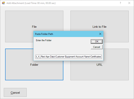 Add a Folder Path as an Attachment