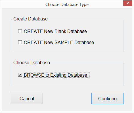 Choose Database Type