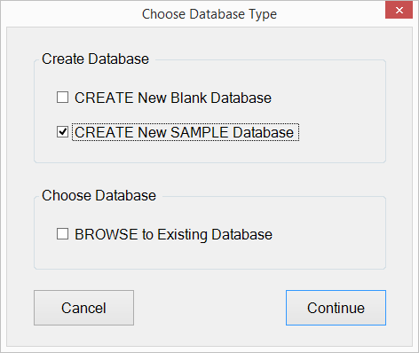Choose Database Type