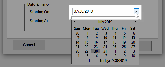 Date/Mask Field - Example