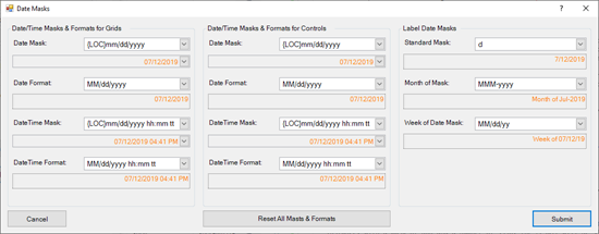 Date Masks Dialog