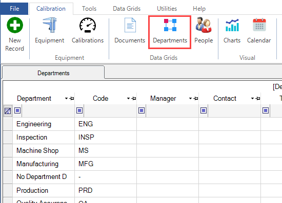 Departments Grid