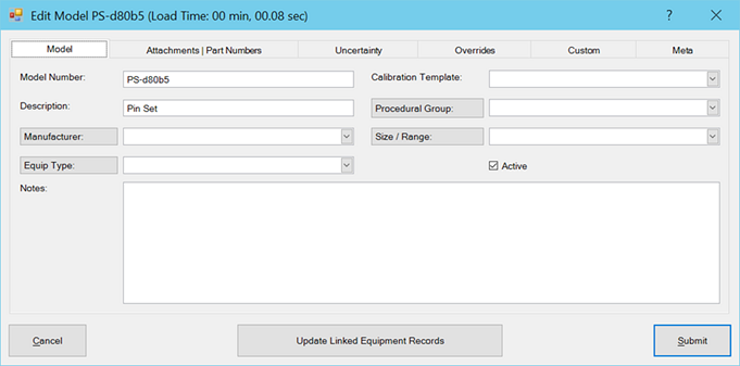 Edit Model Dialog