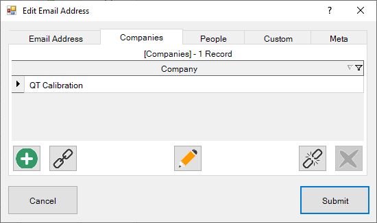 Email Addresses Companies Tab