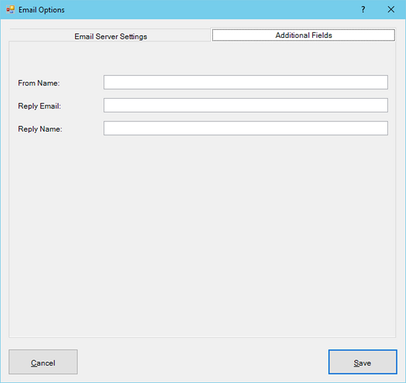 Program Options - Email Additional Fields