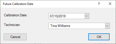 Future Calibration Date