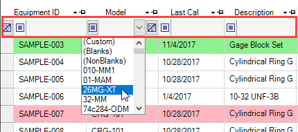 Grid Filter Row
