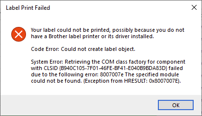 Label Print Failed  Calibration Control