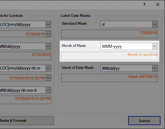 Month of Mask for Labels