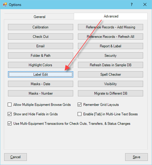 Edit Form Labels