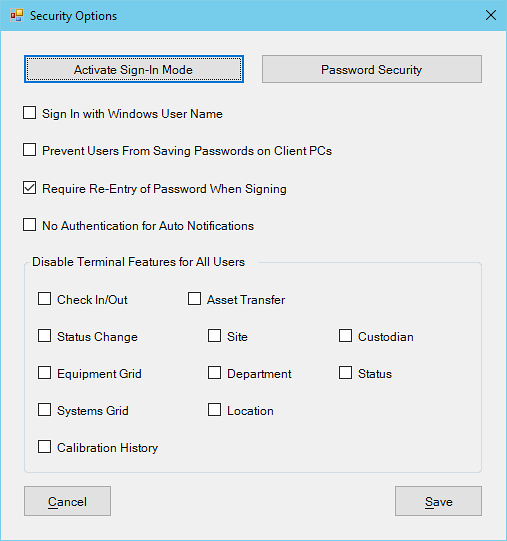 Terminal Permissions