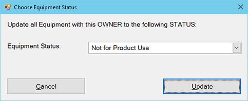 Choose Equipment Status for Owner Person Record