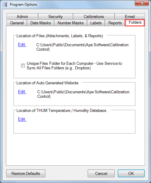 Folders Dialog
