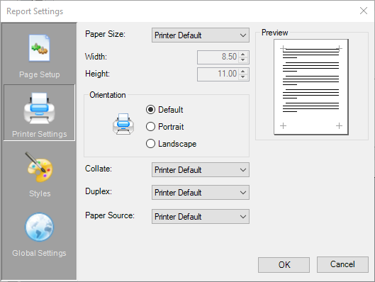 Printer Settings