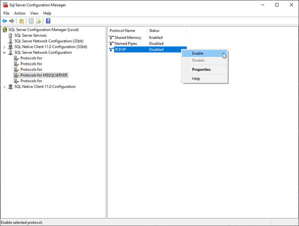 Allow remote connections to SQL Server | Calibration Control