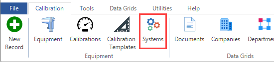 Systems in Ribbon Menu